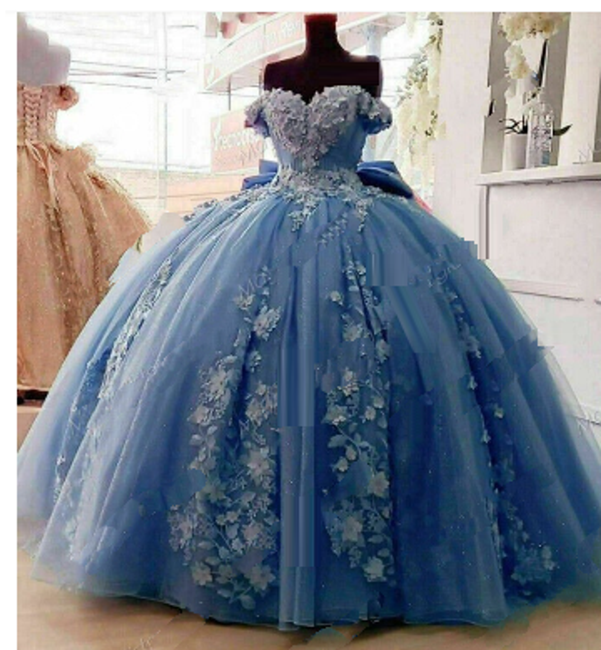 light blue quinceanera dress